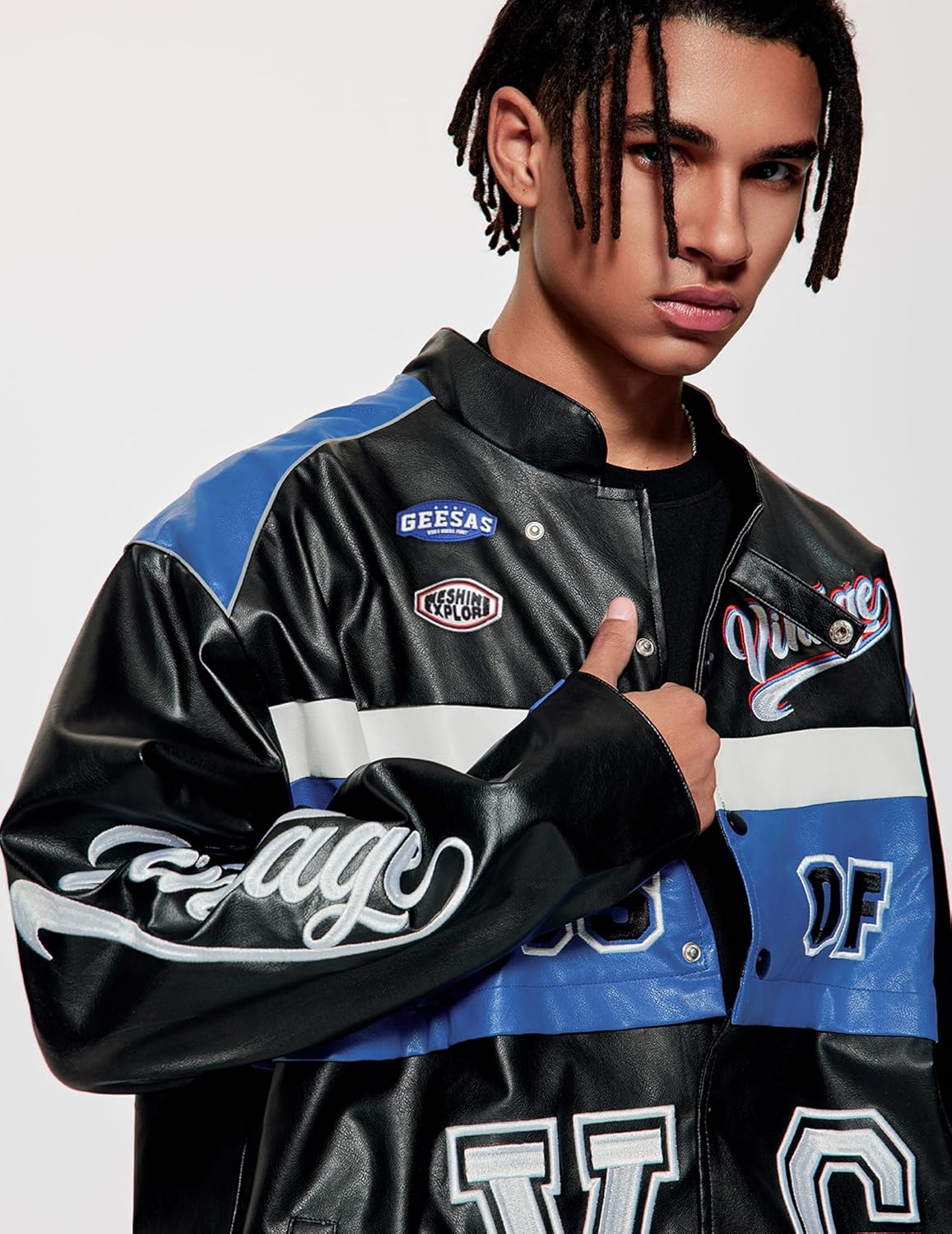 Vamtac Leather Jacket Racing Varsity Oversized Vintage Letterman